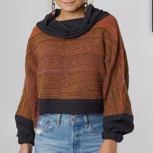 🧡NWT Free People catch a smile cowl neck sweater